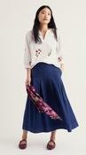 Seasalt Grace Embroidered Top in GOTS Organic Cotton Poplin - Flora Embroidery Chalk - uk10 image