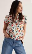 Seasalt  Wild Lily Top in GOTS-Certified Organic Cotton - Nasturtium Press Chalk - uk8