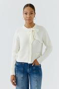 Oui Cardigan With Bow Tie - Cream - 34