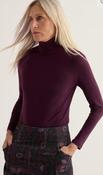 Seasalt Landing Roll Neck Top in GOTS-Certified Organic Cotton - Hellebore - uk10 image