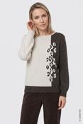 Olsen  Henny Women's Sweater With A Leopard Print - Boho Chic - 34 image