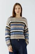 Oui Pullover - Brown/ Blue - 36