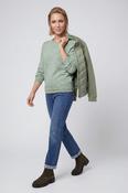 Olsen Henny Sweater with round neck - Modern Balance - Moss Green Melange - 34 image