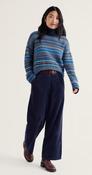 Seasalt Fruity Striped Jumper - Ripple Marks Bright Marine Mix - uk8