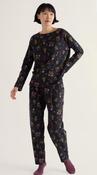 Seasalt Setting Sun Pyjamas in GOTS-Certified Organic Cotton Jersey - Tapestry Flowers Onyx - uk8