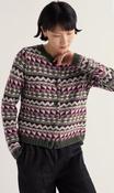 Seasalt Dawson Pick Fair Isle Cardigan - Zig Zag Geo Dark Hellebore - uk8 image