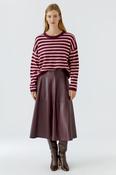 Oui Stripe Pullover -  Dark Red - 40 image