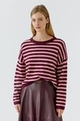 Oui Stripe Pullover -  Dark Red - 34 image