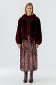 Oui Faux Fur Jacket - Bramble Berry - 40 image