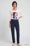 Olsen Pia Trousers With A Slim Leg And Welt Pockets -  Ink Blue - Coastal Look - 38