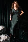 Oui Dress - Bottle Green / Black - 38