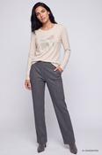 Olsen Mona Straight Herringbone Trousers - Mountain Resort - Mid Grey Melange - 34 image