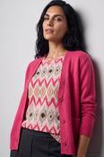 Olsen Henny Cardigan With V-Neck And Button Placket - Mountain Resort - Redberry - 34