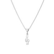 Sterling Silver Small Treble Clef Pendant
