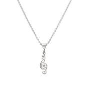 Sterling Silver Medium Treble Clef Pendant image