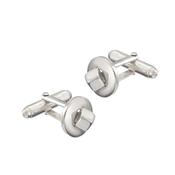 Sterling Silver Square Peg in a Round Hole Cufflinks