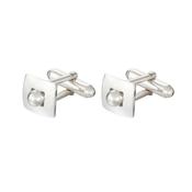 Sterling Silver Sphere Peg in a Square Hole Cufflinks