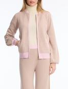 Leo &amp; Ugo Zip-Through Cardigan in Pink/Gold