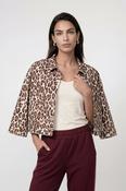 Monari Jacket with Leopard Print In Brown Sugar Stripes