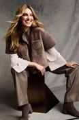 Monari Cape with Faux Fur in Taupe image