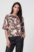 Monari Sweatshirt with Floral Pattern Antique White Pattern image