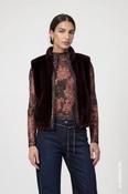 Monari Faux fur vest with stand-up collar image