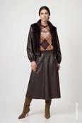 Monari Faux leather skirt in Black Coffee image