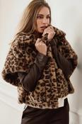 Monari Faux fur jacket with leopard print image