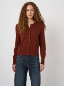 Repeat Fine-Knit Organic Cashmere Cardigan in Flame
