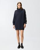 Pinko Buttoned Fleece Maxi-Sweater in Navy