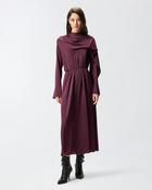 Pinko Dress with Sash in Bordeaux