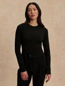 Varley Edna Long Sleeve Fitted Tee in Black image