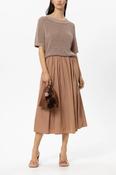 Luisa Cerano Linen Blend Sweater in Nude image