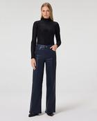 Paige Anessa 31" Wide Leg Jean in Navy Seascape Luxe Coating image