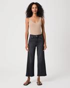 Paige Anessa Twisted Outseam Raw Hem in Ink Black
