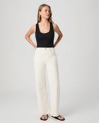 Paige Arellia Skimmer Barrell Jeans in Cream Contrast