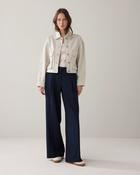 Summum Denim Jacket with Herringbone Stripe in Ivory image