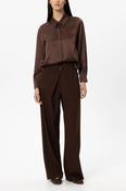 Luisa Cerano Long-Sleeved Silk Blouse in Marone