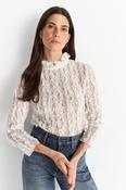 Rich &amp; Royal Lace Blouse in Pearl White