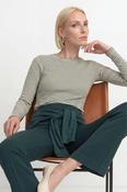 Rich &amp; Royal Long-Sleeve Striped Shirt in Leaf Green image