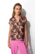 Catnoir Short-Sleeved Blouse in Olive Flower