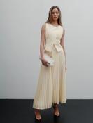 Marella Dual-Fabric Dress in Wool White image