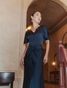 Marella Light Weight Satin Dress in Navy image