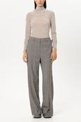 Luisa Cerano Velvet Turtleneck Shirt in Pearl