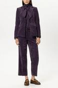 Luisa Cerano Corduroy One-Button Blazer in Plum