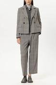 Luisa Cerano Wool-Blend Plaid Blazer in Heather Grey