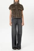 Luisa Cerano Faux Mink Vest in Taupe