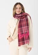 Codello Woven Checked Scarf with Statement Embroidery