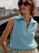 Varley Clifford Half-Zip Knit in Porcelain Blue