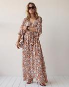 Summum Long Art Deco Dress in Multi-Colour